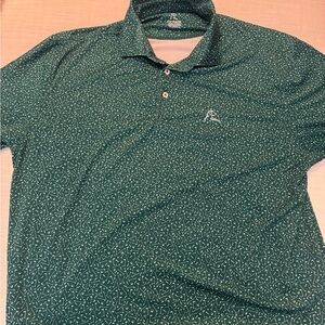 Rhoback Forest Green Polo with White Pattern